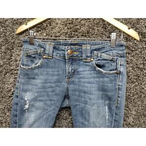 Vigoss Studio Jeans Women 3 / 4 27 Blue Skinny Distressed Stretch Casual Ladies